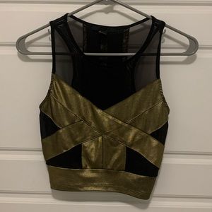 Women’s Mesh Gold Crop top